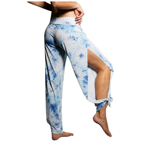Women Side Slit Trousers Hippie Baggy Harem Pants Yoga Leggings Jogger Sweatpant